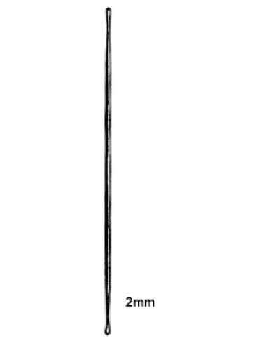Probe Buttoned D/E 2mm, 12.5cm