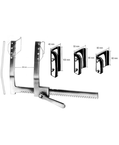 Finochietto Rib Spreader w/3 pair blades 25cm