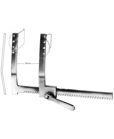 Finochietto Rib Spreader w/3 pair blades 15cm