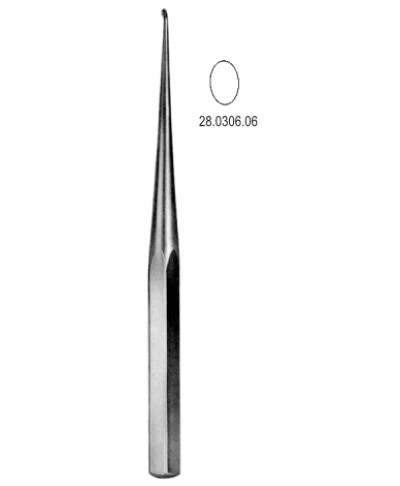 Bruns Bone Curette s/handle 23cm, Fig.0