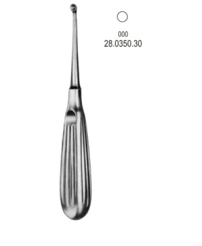 Bruns Bone Curette 17cm, Fig.000