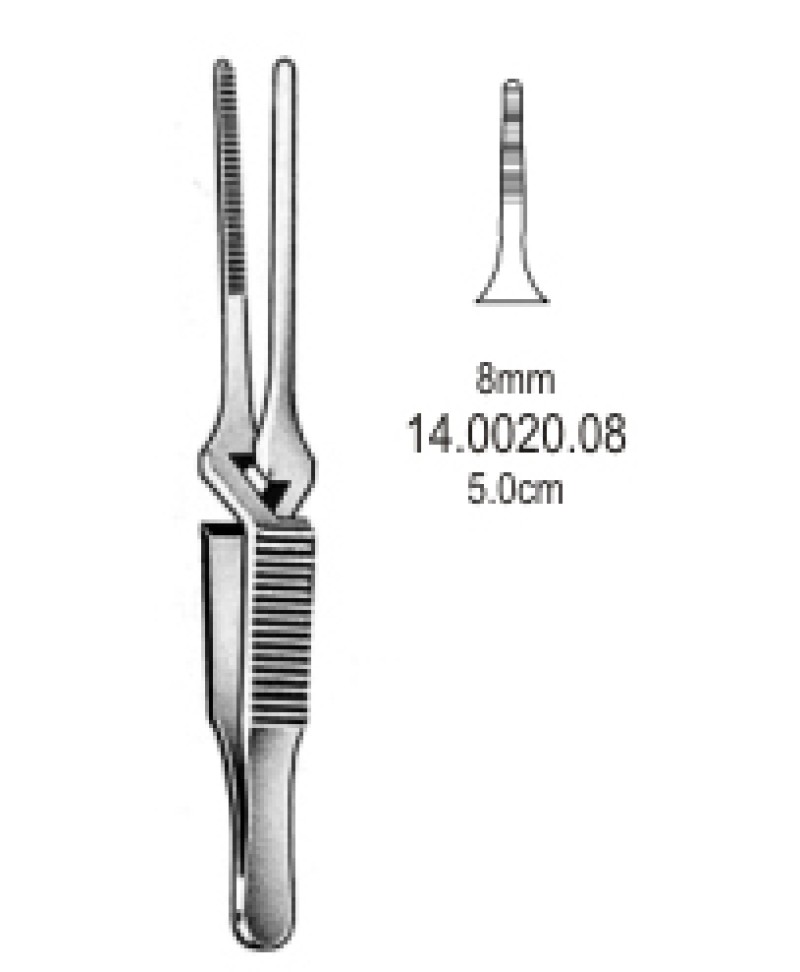 Diethrich Bulldog Clamp str jaw serr 8mm, 5cm