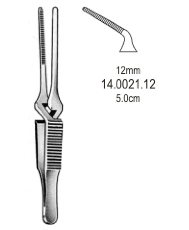 Diethrich Bulldog Clamp angled jaw 12mm,5.0cm